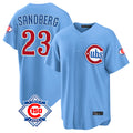 Chicago Cubs #23 Ryne Sandberg Player Light Blue HeidiMiller 150th Anniversary Home Game Stitched Jerseys