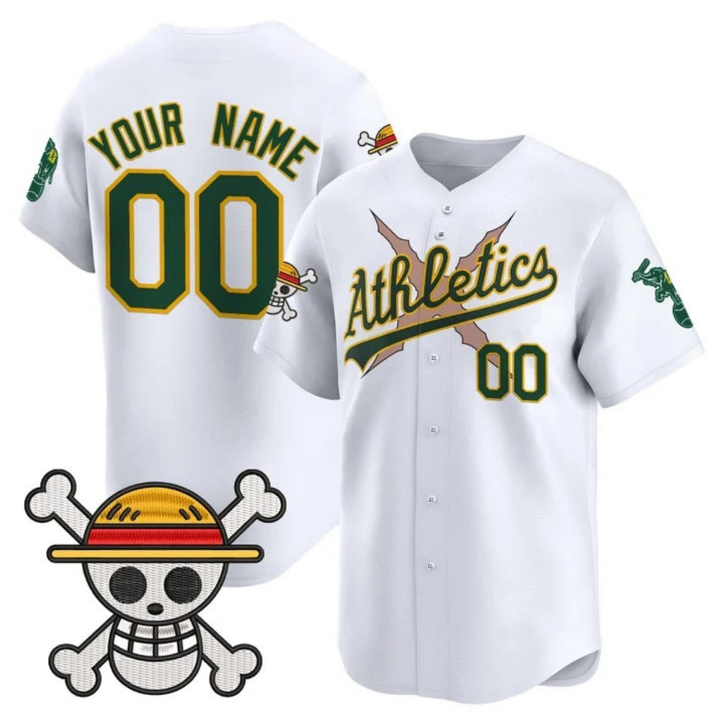Custom Oakland Athletics x One Piece White HeidiMiller Vapor Premier Limited Jersey - Stitched