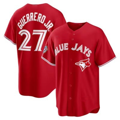 Toronto Blue Jays #27 Vladimir Guerrero Jr. Red HeidiMiller 50th Anniversary Alternate Limited Jersey