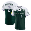 Colorado Rockies #2 Tyler Freeman Player Green HeidiMiller City Connect Limited Elite Home Stitched Jerseys