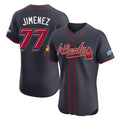 Atlanta Braves #77 Joe Jimenez Player Navy HeidiMiller 2025 Speedway Classic Limited Elite Home Game Stitched Jerseys
