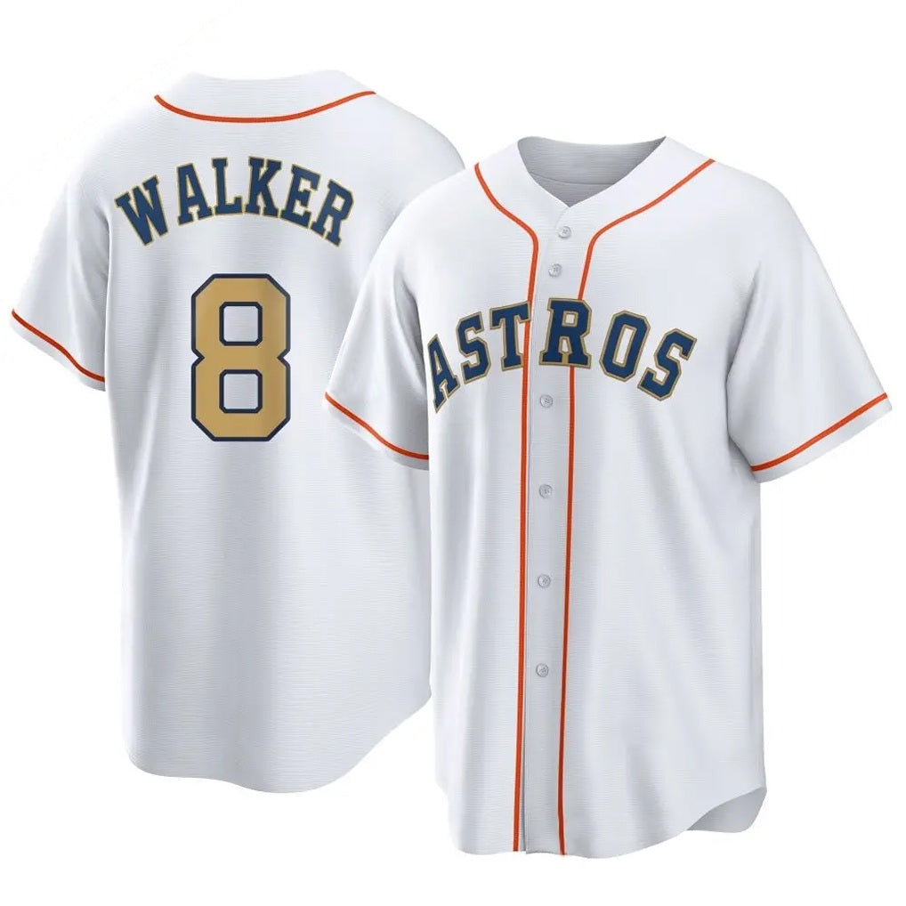 Houston Astros #8 Christian Walker Player Gold HeidiMiller Collection Game Home Stitched Jerseys