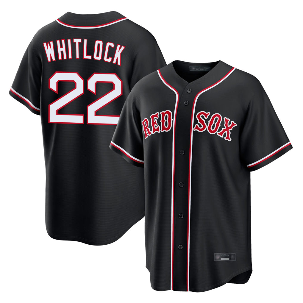 Boston Red Sox #22 Garrett Whitlock Player Black HeidiMiller Out Home Game Stitched Jerseys