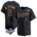 Los Angeles Dodgers #11 Roki Sasaki Player Black Gold HeidiMiller World Series Limited Home Stitched Jerseys