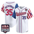 Baltimore Orioles #35 Adley Rutschman Player White HeidiMiller USA 250 Independence Day Vapor Premier Limited Home Game Stitched Jerseys