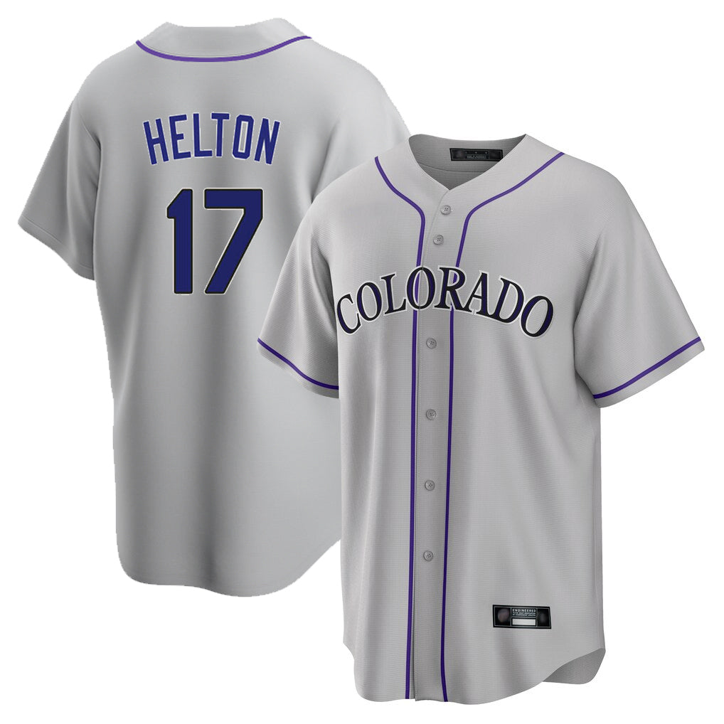 Colorado Rockies #17 Todd Helton Player Gray HeidiMiller Game Home Stitched Jerseys