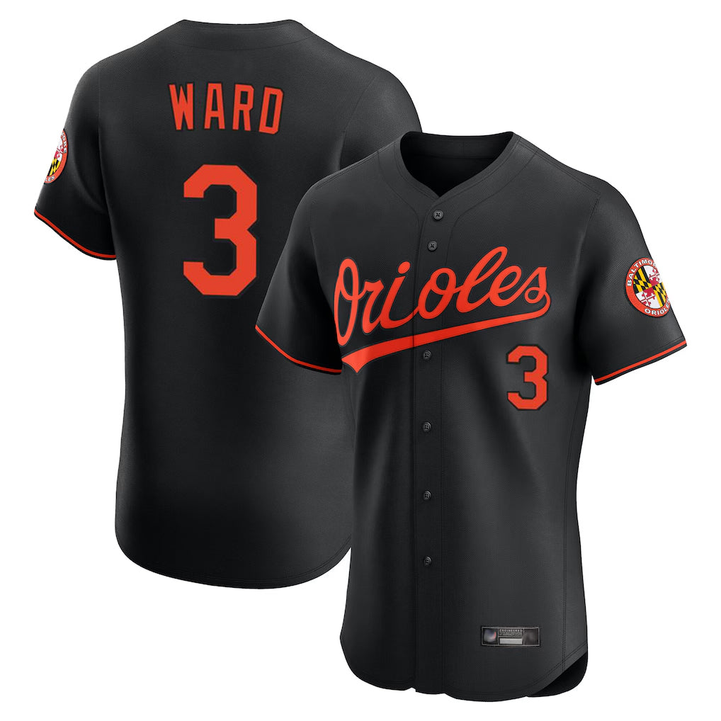 Baltimore Orioles #3 Taylor Ward Player Black HeidiMiller Limited Elite Home Game Stitched Jerseys