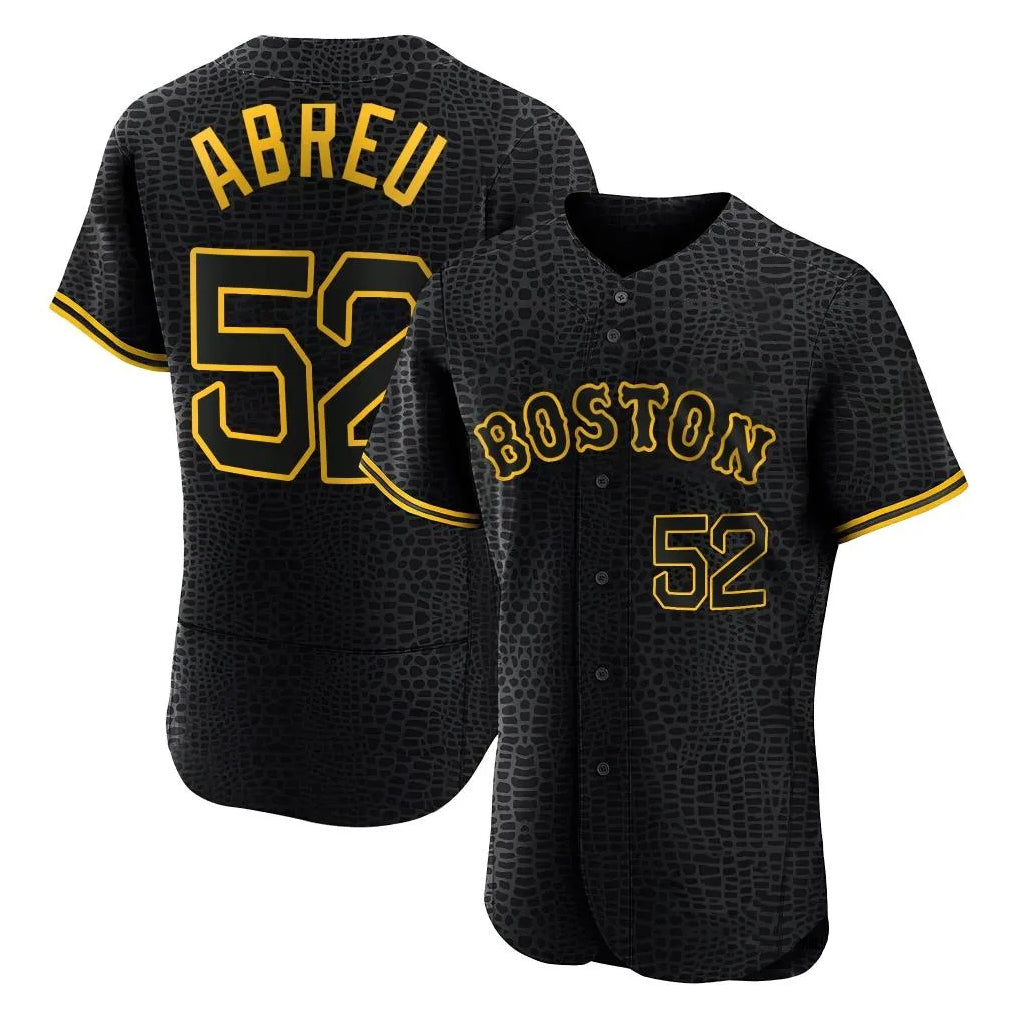 Boston Red Sox #52 Wilyer Abreu Player Black HeidiMiller Snake Skin City Limited Elite Home Stitched Jerseys