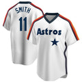 Houston Astros #11 Cam Smith Player White HeidiMiller Cooperstown Collection T-shirt Stitched Jerseys