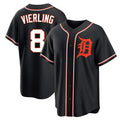 Detroit Tigers #8 Matt Vierling Player Black HeidiMiller Fashion Out Home Game Stitched Jerseys