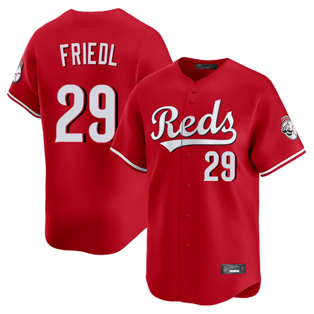 Cincinnati Reds #29 TJ Friedl Player Red HeidiMiller Home Limited Stitched Jerseys