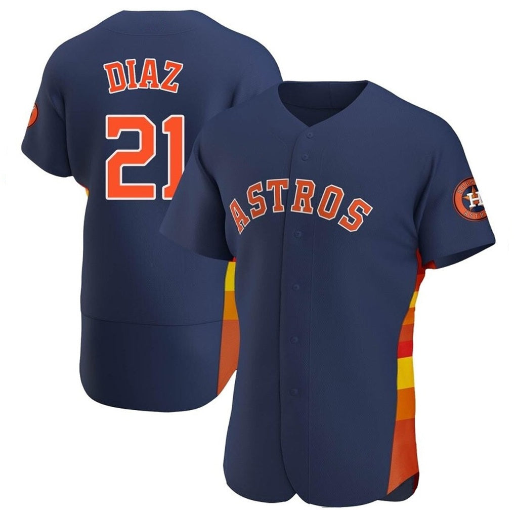 Houston Astros #21 Yainer Diaz Player Navy HeidiMiller Home Limited Elite Stitched Jerseys