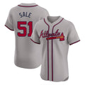 Atlanta Braves #51 Chris Sale Player Gray HeidiMiller Limited Elite Home Game Stitched Jerseys