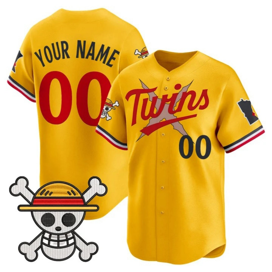 Custom Minnesota Twins x One Piece Gold HeidiMiller Vapor Premier Limited Jersey - Stitched