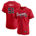 Atlanta Braves #51 Chris Sale Player Red HeidiMiller Limited Elite Home Game Stitched Jerseys
