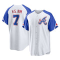 Atlanta Braves #7 Ha-Seong Kim Player White HeidiMiller City Connect Home Game Stitched Jerseys