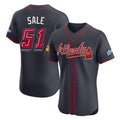 Atlanta Braves #51 Chris Sale Player Navy HeidiMiller 2025 Speedway Classic Limited Elite Home Game Stitched Jerseys