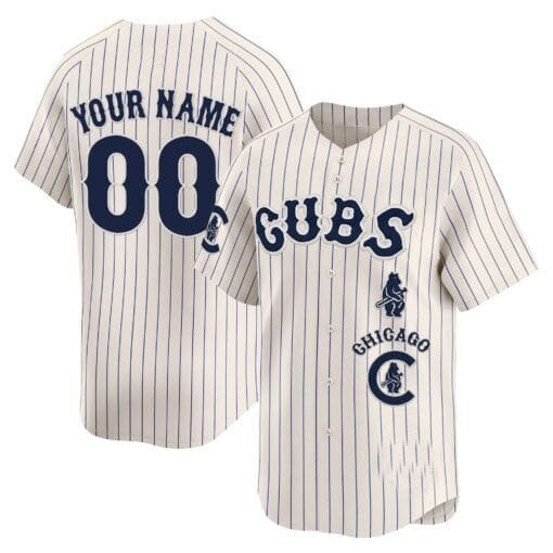Custom Chicago Cubs Special Vapor Premier Limited Jersey ¨C All Stitched-Cream Pinstripe HeidiMiller