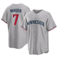 Minnesota Twins #7 Joe Mauer Player Gray HeidiMiller Game Limited Home Stitched Jerseys