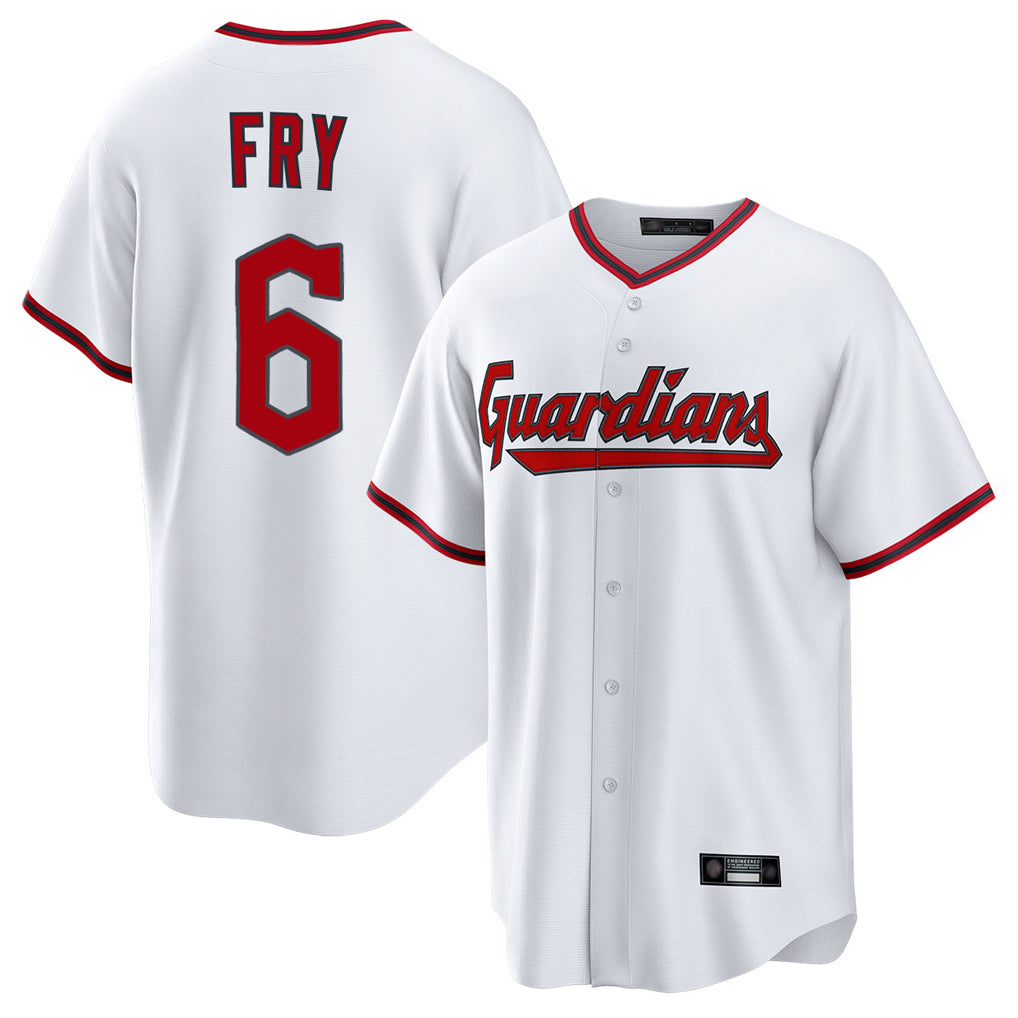 Cleveland Guardians #6 David Fry Player White HeidiMiller Game Home Stitched Jerseys