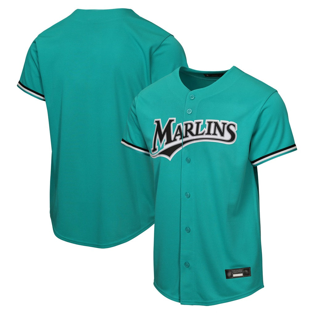 Miami Marlins Blank Player Teal HeidiMiller Mitchell & Ness Cooperstown Collection Game Stitched Jerseys