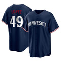 Minnesota Twins #49 Pablo Lopez Player Navy HeidiMiller Replica Alternate Home Stitched Jerseys