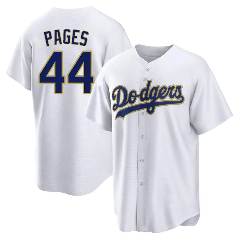 Los Angeles Dodgers #44 Andy Pages Player Gold White HeidiMiller 2026 Collection Stadium Game Stitched Jerseys