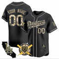 Custom Los Angeles Dodgers Armed Forces Day Vapor Premier Limited Jersey ¨C Black HeidiMiller