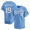 Kansas City Royals #19 Michael Massey Player Light Blue HeidiMiller Alt Limited Home Stitched Jerseys