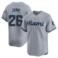Miami Marlins #26 Janson Junk Player Gray HeidiMiller Home Limited Stitched Jerseys