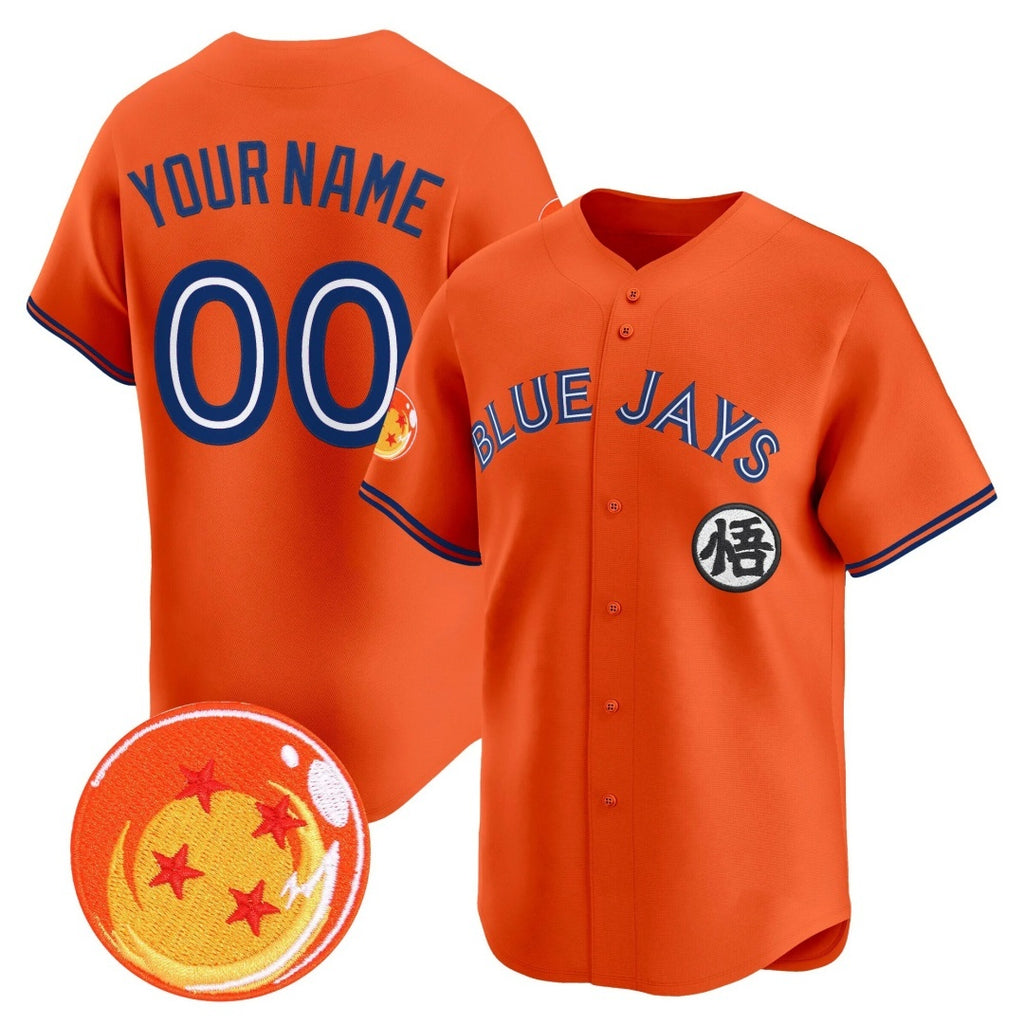 Custom Toronto Blue Jays x Dragon Ball Orange HeidiMiller Vapor Premier Limited Jersey - All Stitched