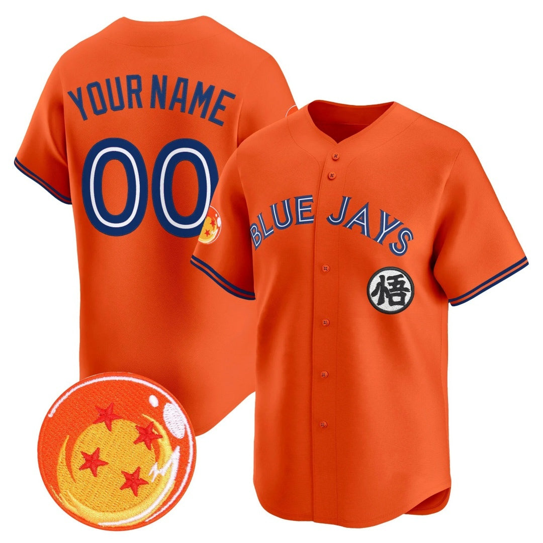 Custom Toronto Blue Jays x Dragon Ball Orange HeidiMiller Vapor Premier Limited Jersey - All Stitched