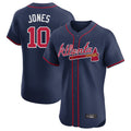Atlanta Braves #10 Chipper Jones Player Navy HeidiMiller Limited Elite Home Game Stitched Jerseys