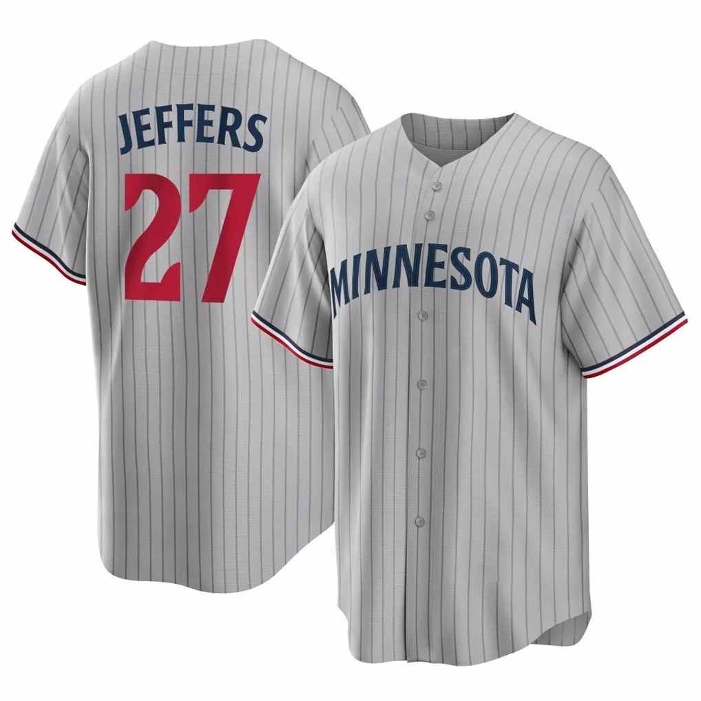 Minnesota Twins #27 Ryan Jeffers Player Gray HeidiMiller Game Limited Home Stitched Jerseys