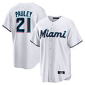 Miami Marlins #21 Graham Pauley Player White HeidiMiller Home Game Stitched Jerseys