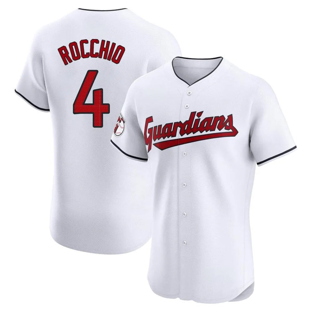 Cleveland Guardians #4 Brayan Rocchio Player White HeidiMiller Limited Elite Home Stitched Jerseys