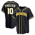 Milwaukee Brewers #10 Sal Frelick Player Black HeidiMiller Fashion Out Home Game Stitched Jerseys