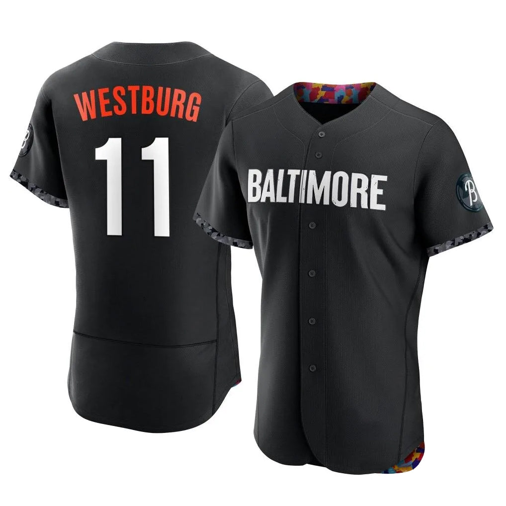 Baltimore Orioles #11 Jordan Westburg Player Black HeidiMiller City Connect Limited Elite Home Game Stitched Jerseys