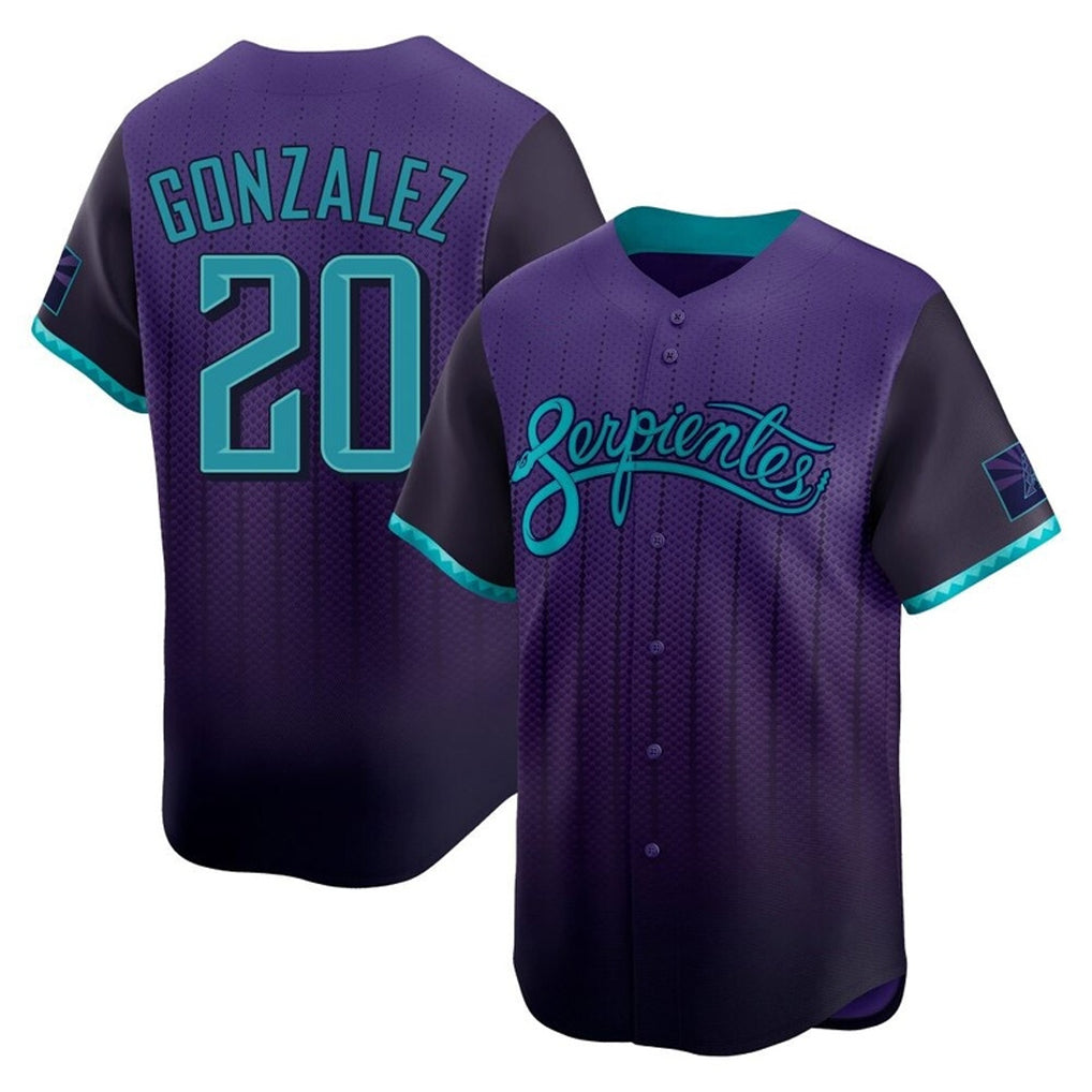 Arizona Diamondbacks #20 Luis Gonzalez Player Purple HeidiMiller City Connect Limited Home Game Stitched Jerseys