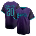 Arizona Diamondbacks #20 Luis Gonzalez Player Purple HeidiMiller City Connect Limited Home Game Stitched Jerseys