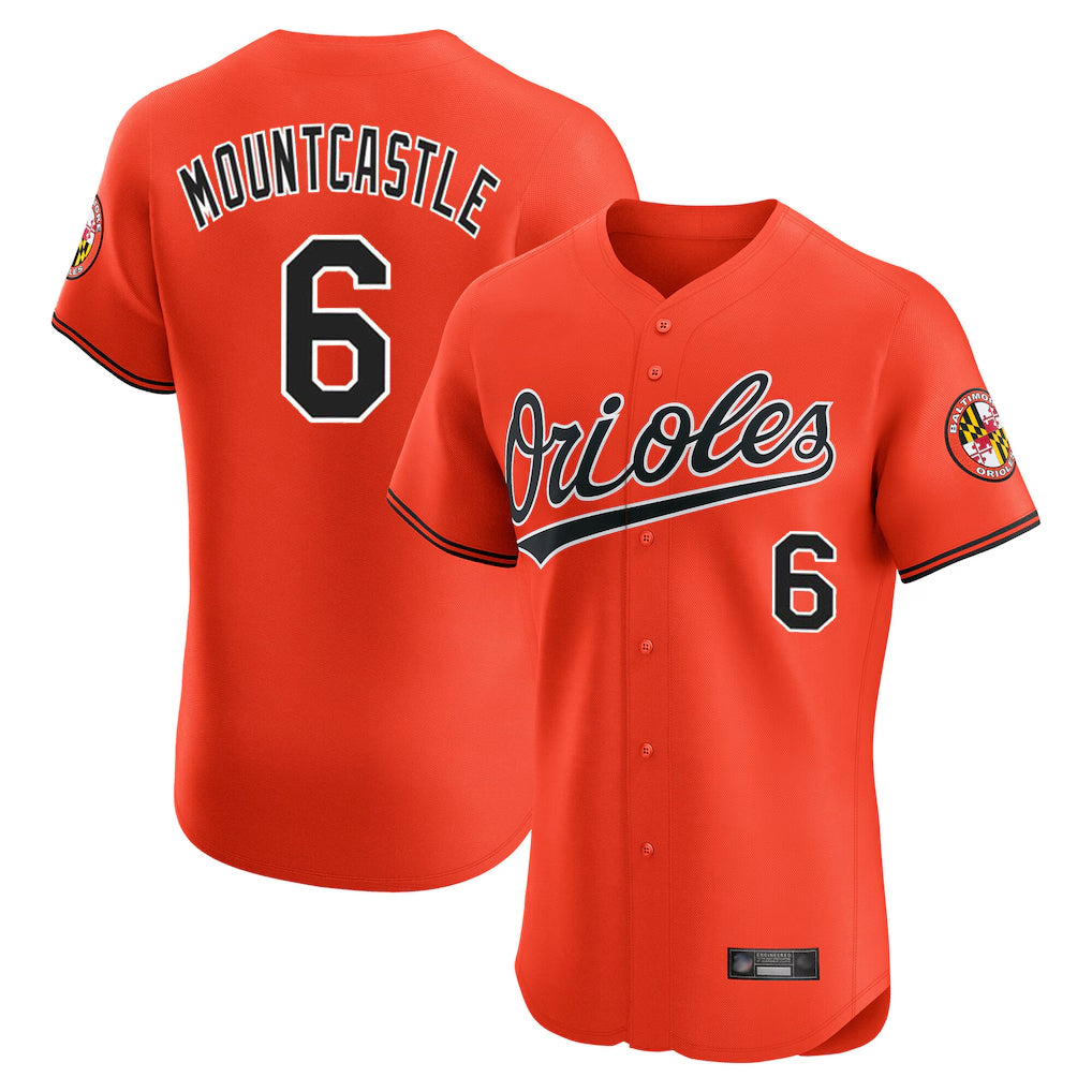 Baltimore Orioles #6 Ryan Mountcastle Player Orange HeidiMiller Limited Elite Home Game Stitched Jerseys