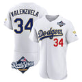 Los Angeles Dodgers #34 Fernando Valenzuela Player Gold White HeidiMiller World Series 2026 Collection Stadium Limited Elite Stitched Jerseys