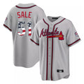 Atlanta Braves #51 Chris Sale Player Gray HeidiMiller USA 250 Fourth Of July Limited Home Game Stitched Jerseys