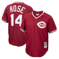 Cincinnati Reds #14 Pete Rose Player Red HeidiMiller Throwback Cooperstown Collection Limited T-shirt Stitched Jerseys