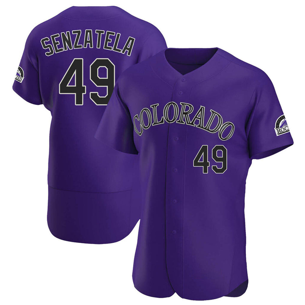 Colorado Rockies #49 Antonio Senzatela Player Purple HeidiMiller Limited Elite Home Stitched Jerseys