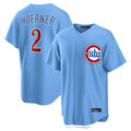 Chicago Cubs #2 Nico Hoerner Player Light Blue HeidiMiller Home Game Stitched Jerseys