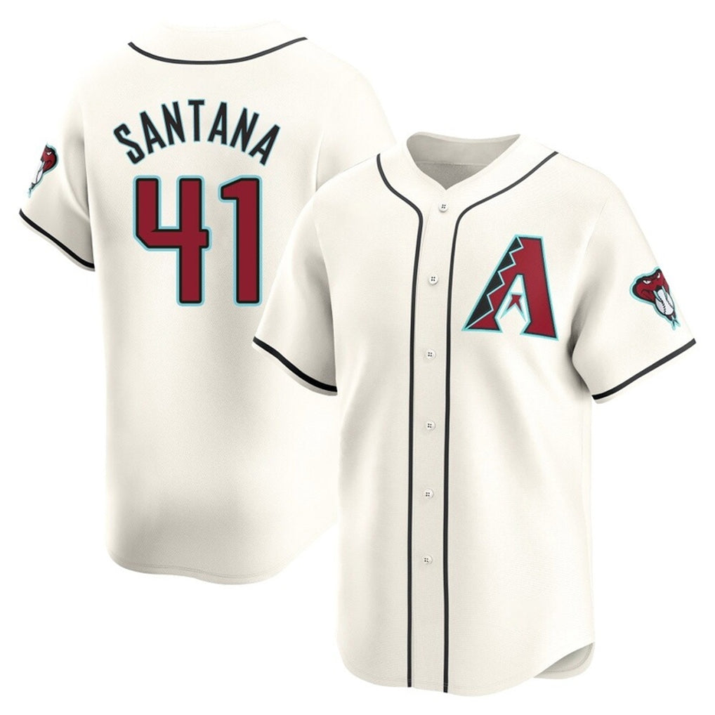 Arizona Diamondbacks #41 Carlos Santana Player Cream HeidiMiller Limited Home Game Stitched Jerseys