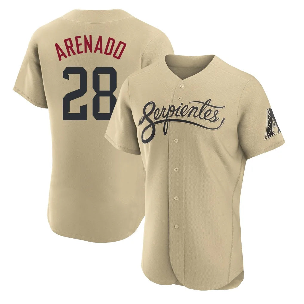 Arizona Diamondbacks #28 Nolan Arenado Player Tan HeidiMiller City Connect Limited Elite Home Game Stitched Jerseys
