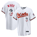 Baltimore Orioles #3 Taylor Ward Player White HeidiMiller USA 250 Fourth of July Home Game Stitched Jerseys