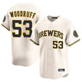 Milwaukee Brewers #53 Brandon Woodruff Player Cream HeidiMiller Home Limited Game Stitched Jerseys